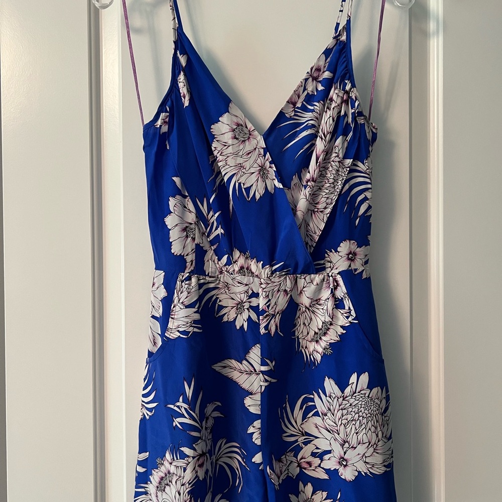 Yumi Kim Blue Floral Silk Romper. Xsmall. Brand new. Never worn. Tags off.